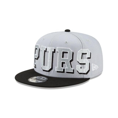 Black San Antonio Spurs Hat - New Era NBA Block Font 9FIFTY Snapback Caps USA9084125